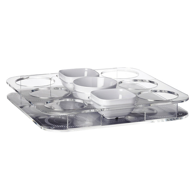 TRAY FOR GLASSES + 3 SNACKS, PARTY