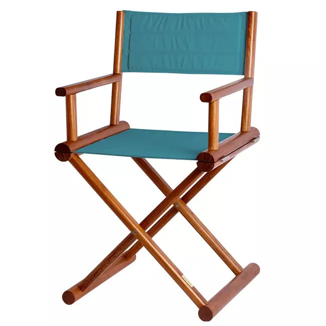 Folding director’s chair, teak – turquoise, Marine Business