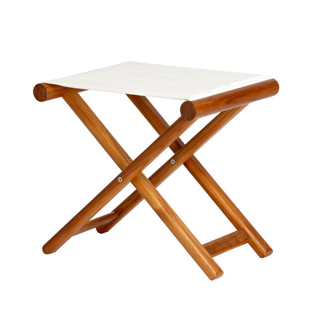 Folding stool, teak – beige, Marine Business