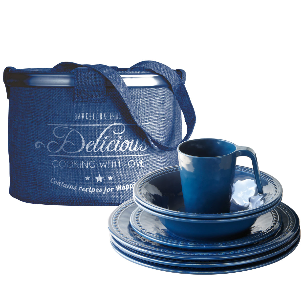 Melamine Tableware Pack Harmony Blue, 4 People