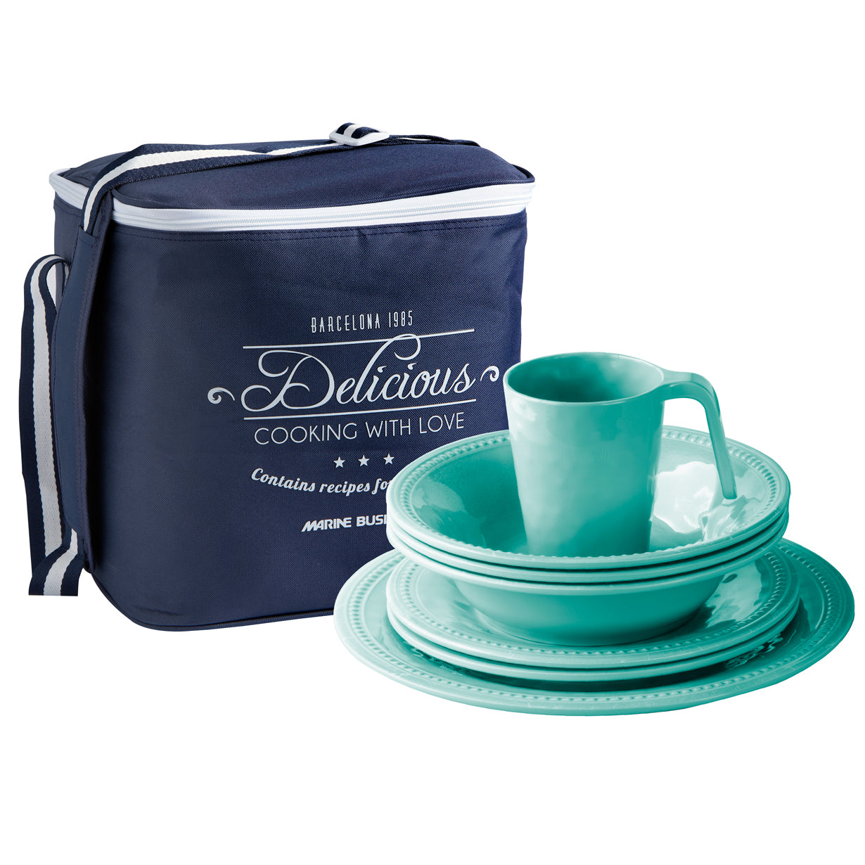 TABLEWARE PACK 4 PEOPLE HARMONY – AQUA