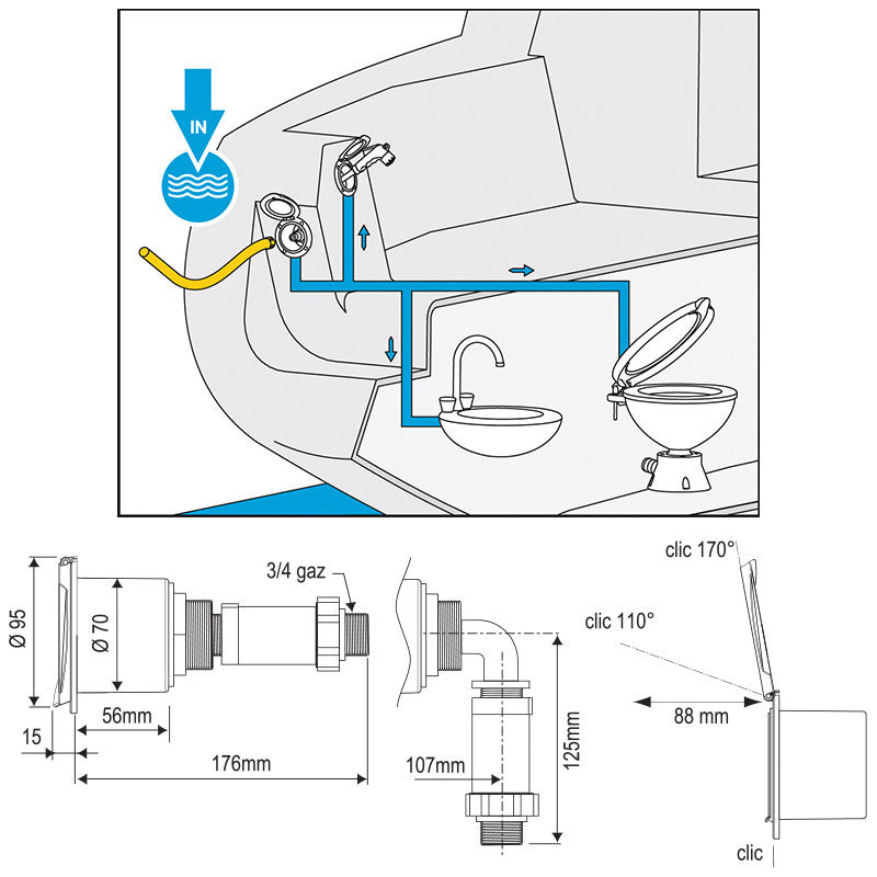 Cases with Fresh Water Inlet, with Lid