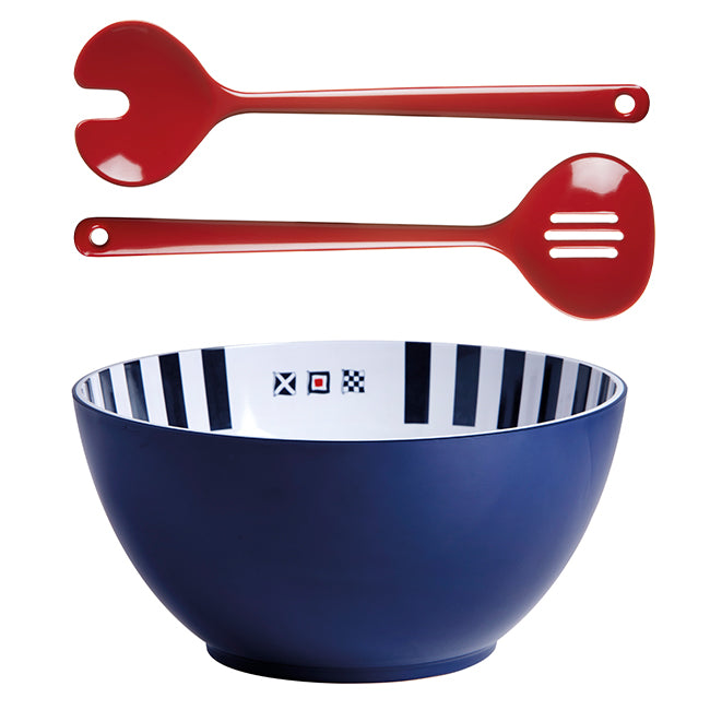 Melamine Salad Bowl And Servers Set – Venezia, Set 3 Pcs