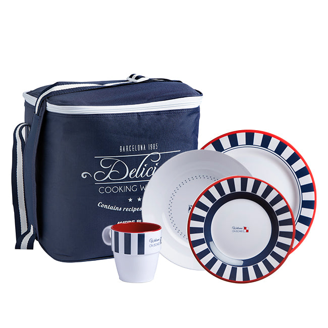 Non-slip Melamine Tableware Pack – Venezia, 4 People – 16 Pcs