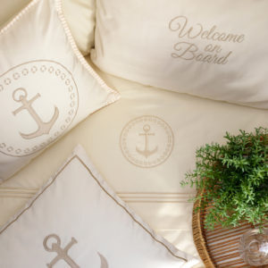 Cushion + stuffing SANTORINI Marine Ecru