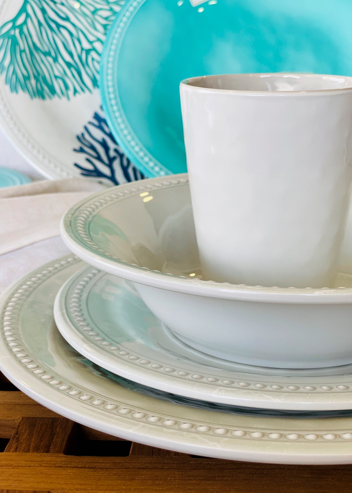 Melamine Dinner Plate, Harmony – Pearl, 6 Pcs
