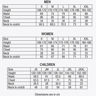 Wetsuit full length neoprene 3:2mm