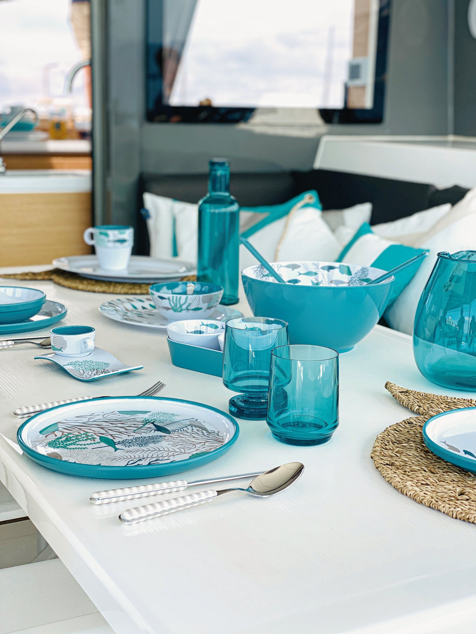 MELAMINE SNACK SET COASTAL