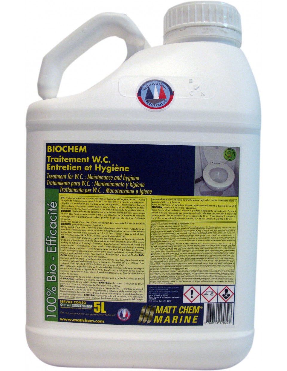 Ecological enzymatic treatment for W.C. and holding tanks Biochem