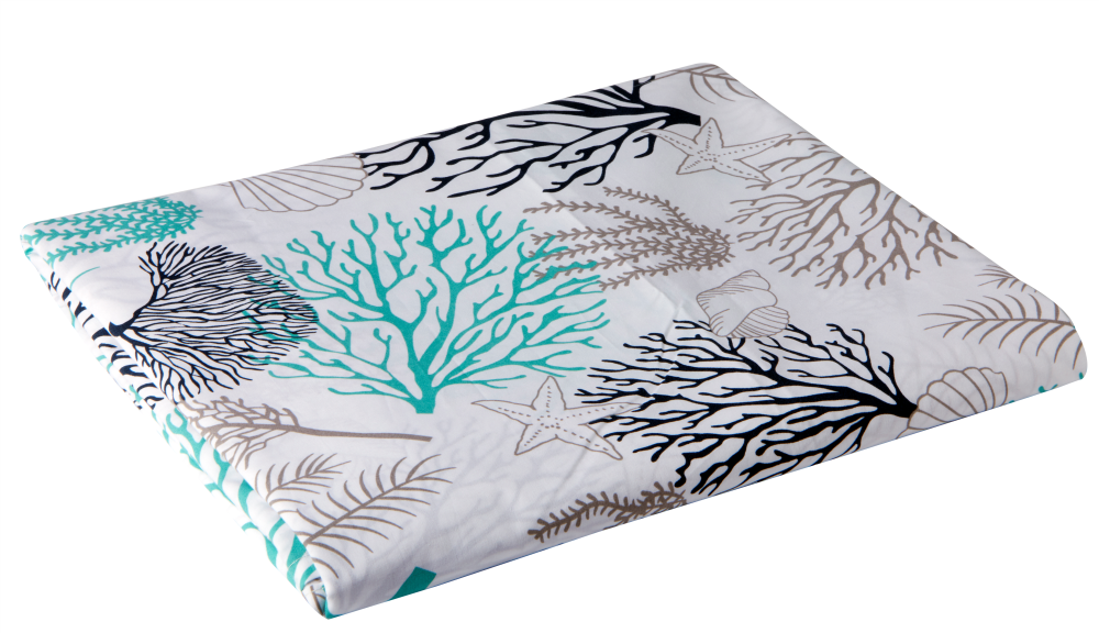 PLASTIFIED TABLECLOTH, 155×130 cm, COASTAL – WHITE