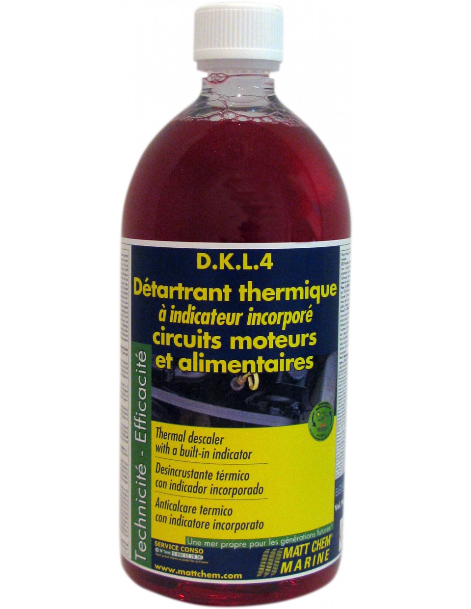 Thermal non corrosive descaler with built-in indicator D.K.L.4