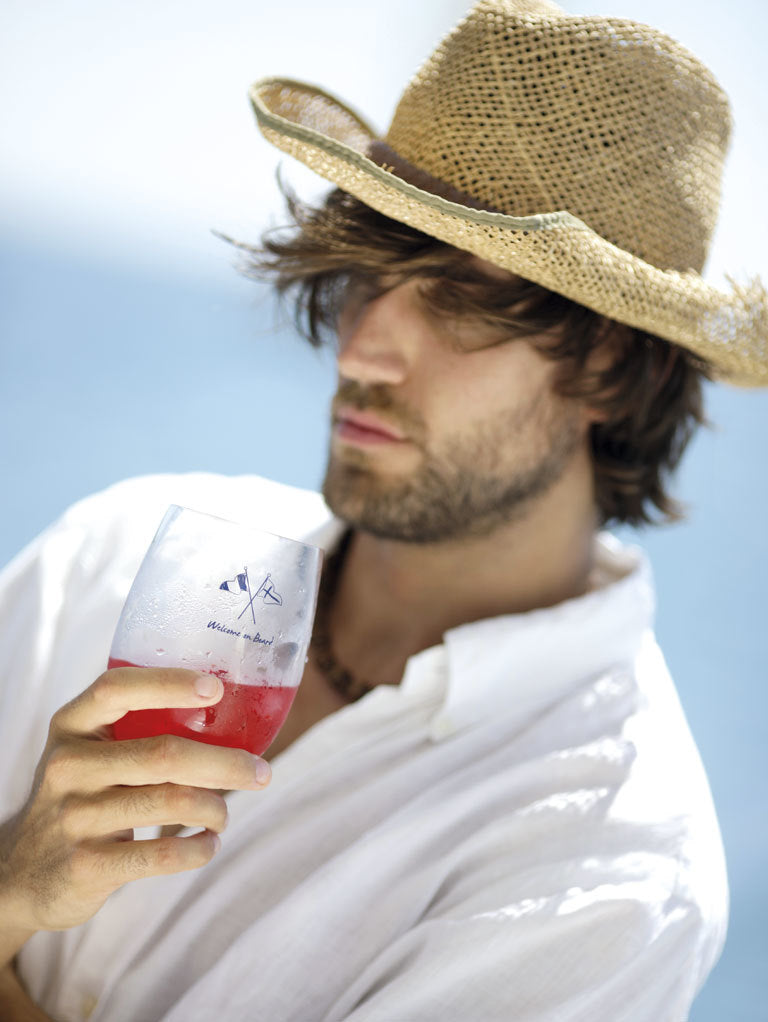 NON SLIP BEVERAGE GLASS, WELCOME ON BOARD 6 UN