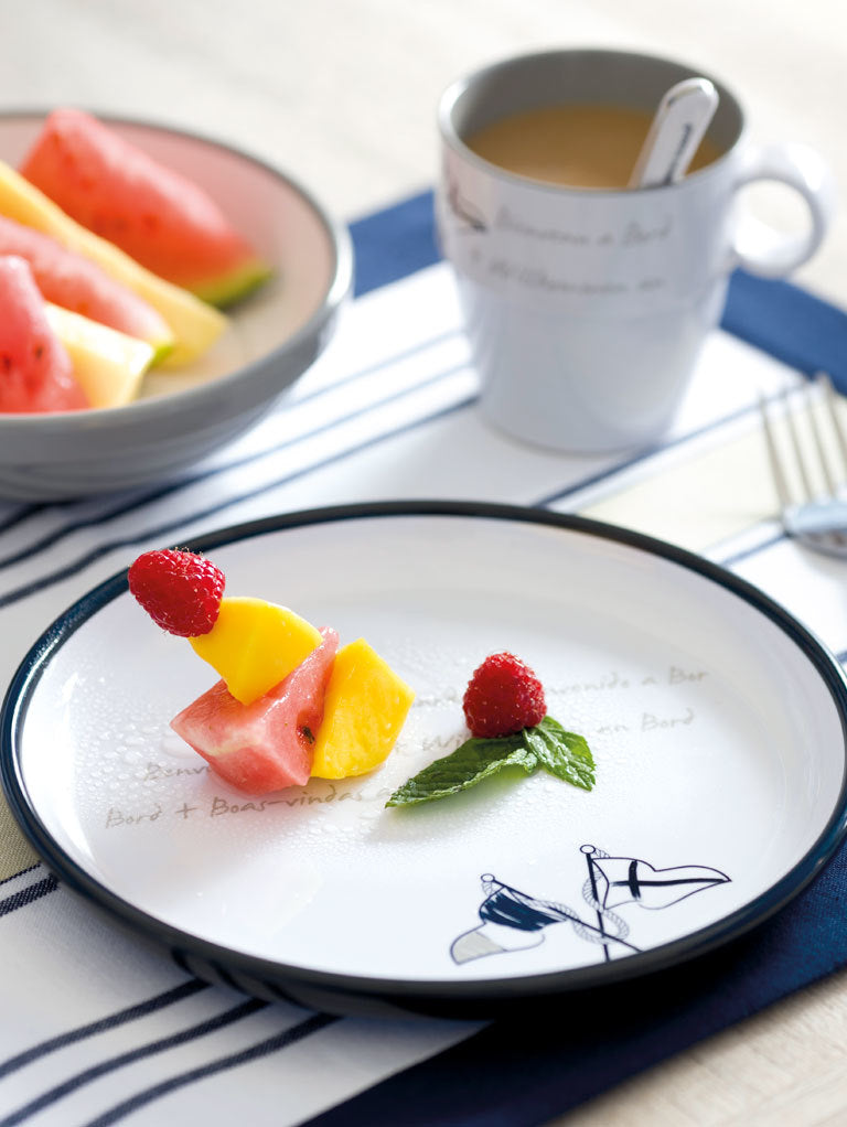 MELAMINE NON-SLIP DESSERT PLATE, WELCOME ON BOARD 6 UN